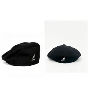 2Pcs Black Kangol Mesh Beret Hat Set Unisex Vintage Breathable Flat Cap